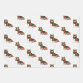 Basset Hound Kersthond en Green Holiday Pset Inpakpapier Vel (Voorkant 2)