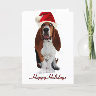 Basset Hound-kerstkaart Feestdagen Kaart