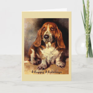 Basset Hound-kerstkaart Feestdagen Kaart