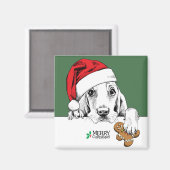 Basset Hound Kerstkoekje Magneet (Voorkant / Achterkant)