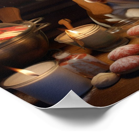 Basset Hound Kerstkoekjes Feestelijke vakantie Poster (Hoek)