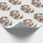 Basset Hound Kerstkrans Feestelijke Pup Cadeaupapier (Hoek)