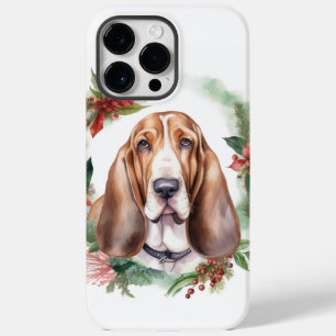 Basset Hound Kerstkrans Feestelijke Pup Case-Mate iPhone 14 Pro Max Hoesje