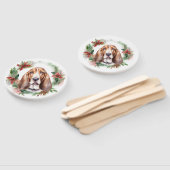 Basset Hound Kerstkrans Feestelijke Pup Handwaaier (Niet-gemonteerd)