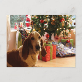 Basset hound Kerstmis Briefkaart