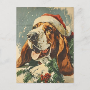 Basset Hound Kerstmis Briefkaart