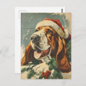 Basset Hound Kerstmis Briefkaart (Voorkant / Achterkant)