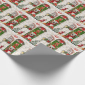 Basset Hound Kerstmis Cadeaupapier (Hoek)