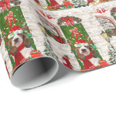 Basset Hound Kerstmis Cadeaupapier (Rol Hoek)
