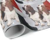 Basset Hound Kerstmis Cadeaupapier (Rol Hoek)