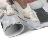 Basset Hound Kerstmis Cadeaupapier (Rol Hoek)