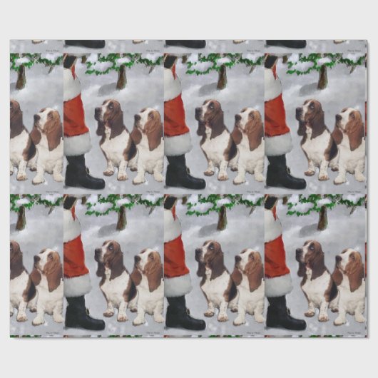 Basset Hound Kerstmis Cadeaupapier (Vlak)