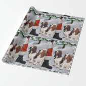 Basset Hound Kerstmis Cadeaupapier (Uitgerold)