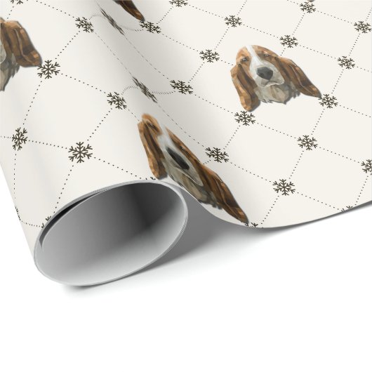 Basset Hound Kerstmis Cadeaupapier (Rol Hoek)