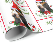 Basset Hound Kerstmis Cadeaupapier (Rol Hoek)