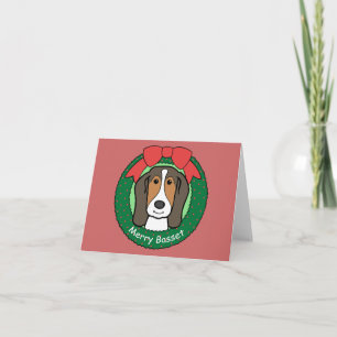 Basset Hound Kerstmis Feestdagen Kaart
