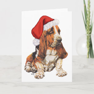 Basset Hound Kerstmis Feestdagen Kaart