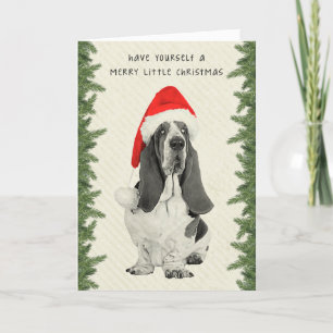 Basset Hound  kerstmis Feestdagen Kaart