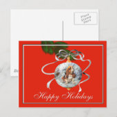 Basset Hound Kerstmis Feestdagenkaart (Voorkant / Achterkant)