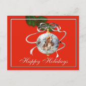 Basset Hound Kerstmis Feestdagenkaart (Voorkant)