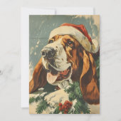 Basset Hound Kerstmis Feestdagenkaart (Voorkant)