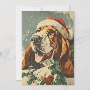 Basset Hound Kerstmis Feestdagenkaart