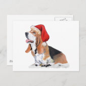 Basset Hound Kerstmis Feestdagenkaart (Voorkant / Achterkant)