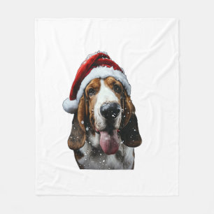 Basset Hound Kerstmis Fleece Deken