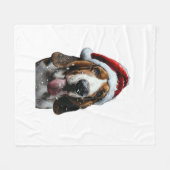 Basset Hound Kerstmis Fleece Deken (Voorkant (Horizontaal))