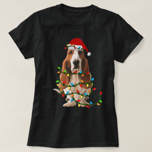 Basset Hound Kerstmis Funny Basset Hound Dog Love T-shirt (Design voorkant)