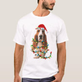 Basset Hound Kerstmis Funny Basset Hound Dog Love T-shirt (Voorkant)