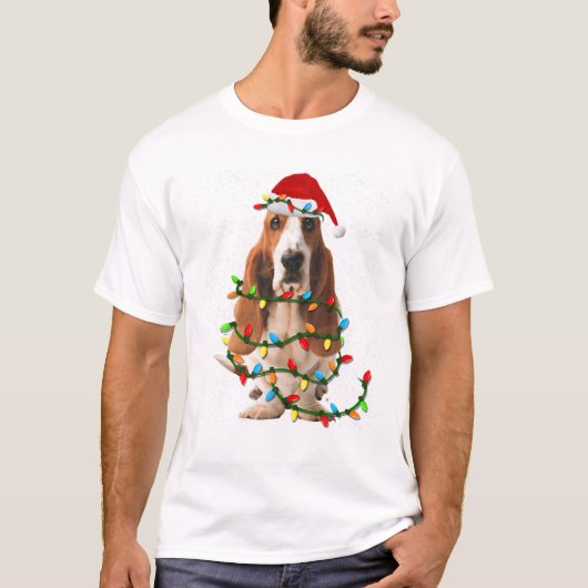 Basset Hound Kerstmis Funny Basset Hound Dog Love T-shirt (Voorkant)