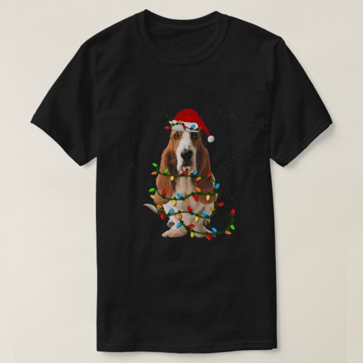 Basset Hound Kerstmis Funny Basset Hound Dog Love T-shirt (Design voorkant)