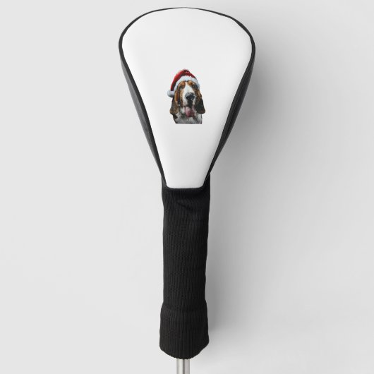 Basset Hound Kerstmis Golfheadcover (Voorkant)