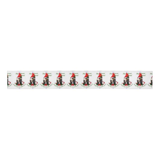 Basset Hound Kerstmis Grosgrain Lint (Voorkant)