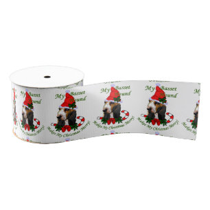 Basset Hound Kerstmis Grosgrain Lint