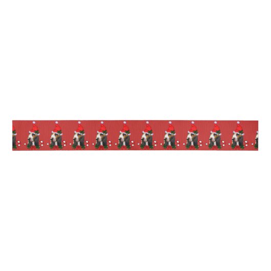 Basset Hound Kerstmis Grosgrain Lint (Voorkant)