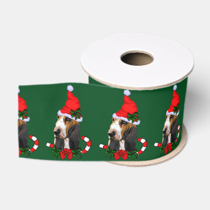 Basset Hound Kerstmis Grosgrain Lint