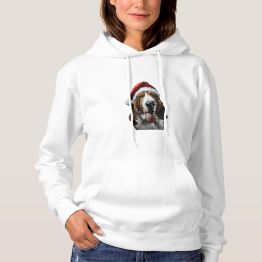 Basset Hound Kerstmis Hoodie (Voorkant)