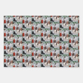 Basset Hound Kerstmis Inpakpapier Vel (Voorkant 3)