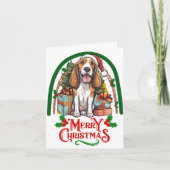 Basset-hound Kerstmis Kaart (Voorkant)