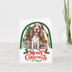 Basset-hound Kerstmis Kaart