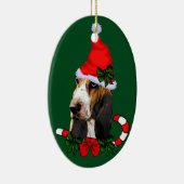 Basset Hound Kerstmis Keramisch Ornament (Rechts)