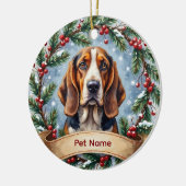 Basset Hound Kerstmis Keramisch Ornament (Links)