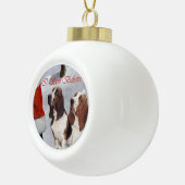 Basset Hound Kerstmis Keramische Bal Ornament (Rechts)