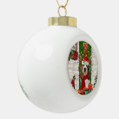 Basset Hound Kerstmis Keramische Bal Ornament (Links)