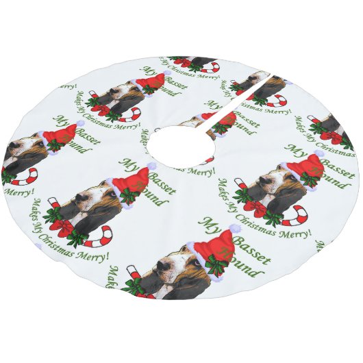 Basset Hound Kerstmis Kerstboom Rok (Gekanteld)
