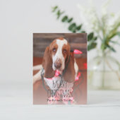 Basset Hound, Kerstmis, kerstverlichting Feestdagenkaart (Staand voorkant)