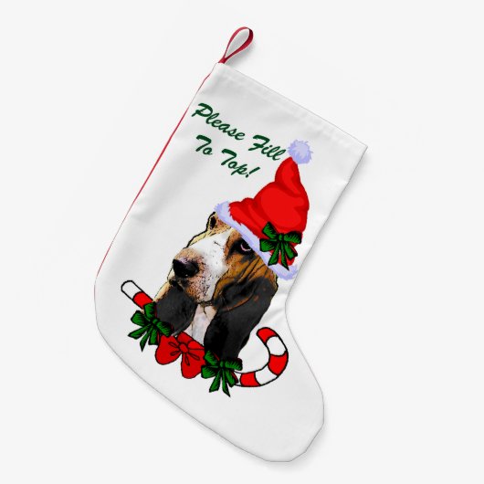 Basset Hound Kerstmis Kleine Kerstsok (Voorkant (Hangend))