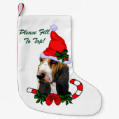 Basset Hound Kerstmis Kleine Kerstsok (Voorkant)